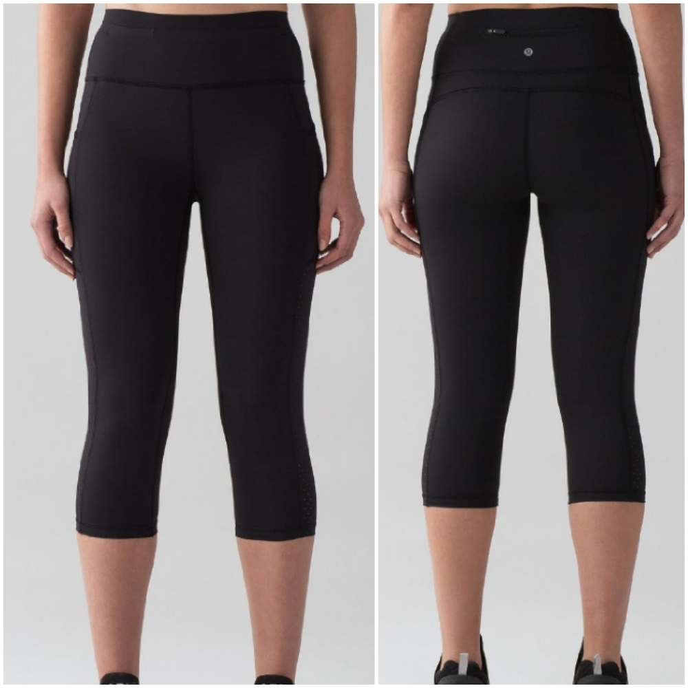 Lululemon Mind Over Miles Crop (17" )Black
